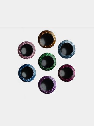 Радужный набор блестящих глаз, диаметр 16 мм, в комплекте с фиксаторами (3 пары), КиКТойс