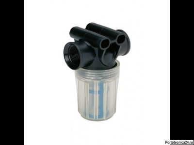 Фильтр напорный с прозрачной колбой, 10 бар, вход Г 1/2" выход Г 1/2"; 55 л/мин, 32меш