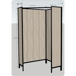 Угловая примерочная кабина из ЛДСП с металлическим каркасом, Новосибирск