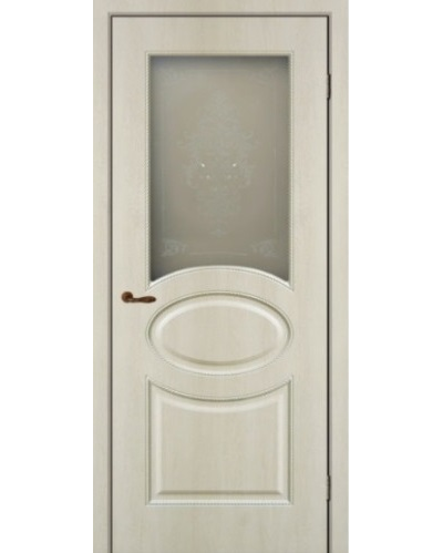 МОДЕЛЬ КАТЕРИНА-1. ДУБ БЕЖЕВЫЙ КРЕМ/ СТЕКЛО ХУДОЖЕСТВЕННОЕ