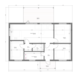 Одноэтажный каркасный дом с тремя спальнями 78м² (SK88)