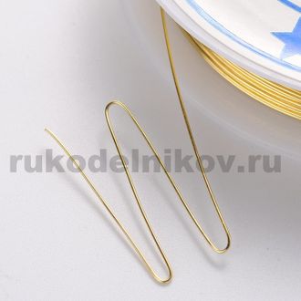 проволока для бисероплетения 0.4 мм, цвет-золото, длина-15 м