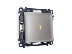 Выключатель 1-кл с подсветкой 3200К Сталь матовый - Ambrella Volt - ALFA