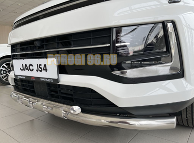 Защита переднего бампера двойная с перемычками d60/42 для JAC JS4 2022-