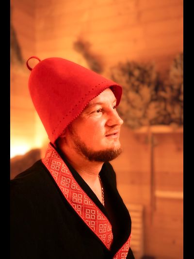 Шапка банная - шерсть мериноса 100%