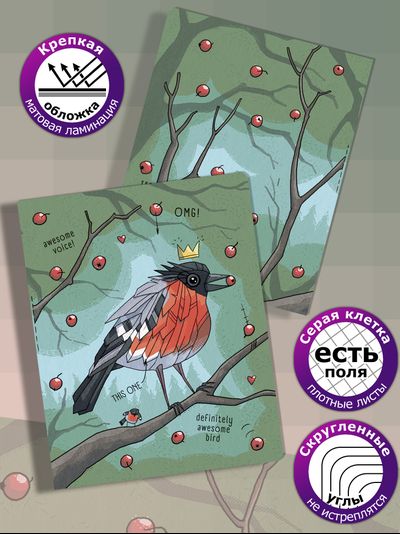 Тетради  Птицы Bird 4 дизайна - 48 листов