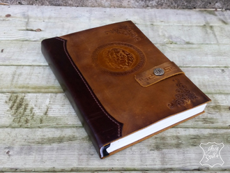 кожаный ежедневник с тиснением , кожаные аксессуары ручной работы, кожаный блокнот, аксессуары кожа