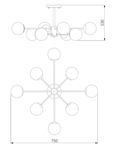 Потолочная люстра со стеклянными плафонами 30166/8 золото Eurosvet&trade;
