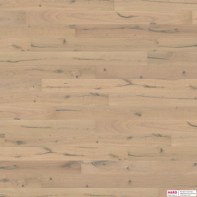Паркетная доска Haro Дуб Пуро Белый Алабама 537549 1-пол масло