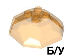 ! Б/У - Rock 4 x 4 Octagonal Boulder, Top, Trans-Orange (30293 / 6120911 / 6167260) - Б/У