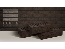 Кирпич облицовочный какао рустик с утолщенной стенкой 20мм 1NF 250х120х65мм М200 Terex