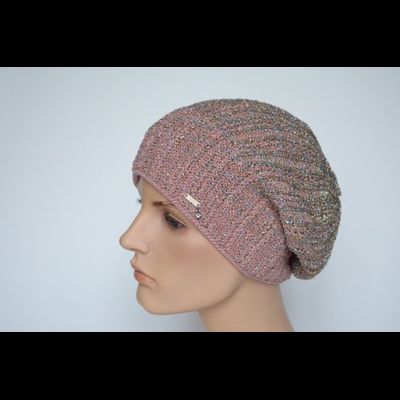 Розовый берет весна - осень с люрексом Vizio Италия 7066