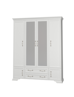 Шкаф Грация ШР-4 белый с зеркалами ( Браво мебель )