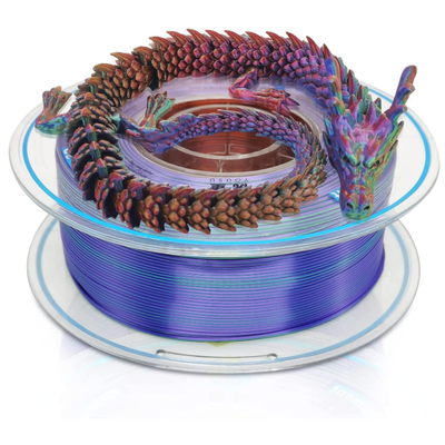 PLA SILK TRICOLOR трехцветный для 3D принтера 0,5 кг YOUSU Зеленый фиолет красный