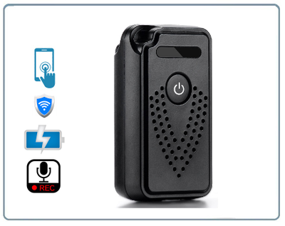 DE/AR1 Wi-Fi аудио диктофон, встроенный регистратор, доступ с мобильного (CamSC Pro), Непрерывная запись - режим - 6-7 часов. Режим А - 14 дней, Режим В до 20 дней.