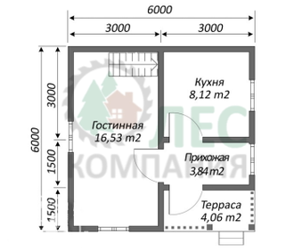 Двухэтажный дом из бруса 6x6 с балконом