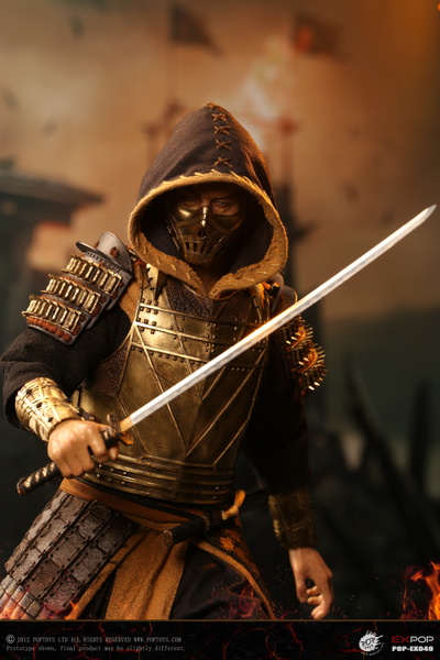 Скорпион, Ханзо Хасаши (Mortal Kombat 2021) - Коллекционная ФИГУРКА 1/6 Representative from Hell—Warrior Scorpion (EX049) - POPTOYS