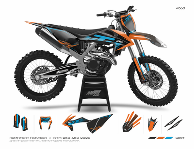 Наклейки на мотоцикл KTM 125-450 SX, SXF 2019-2022, EXC 2020-2023 / GR8 #4063