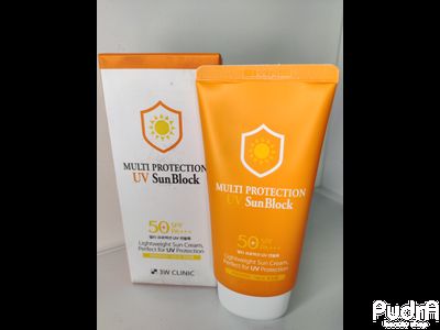 3W CLINIC Солнцезащитный крем Multi Protection UV Sun Block SPF50+++, 70 мл