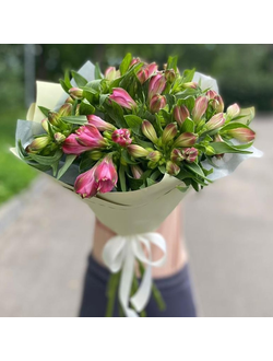 Букет розовых Альстромерий, 9 шт.