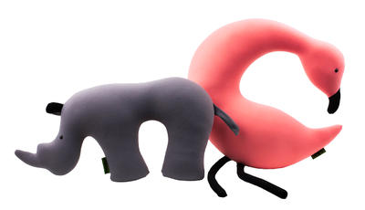 Дорожная подушка-подголовник антистресс "Носорог"