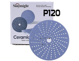 Шлифовальный круг SunMight CERAMIC L712T P120 225мм на липучке, 24 отв. арт. 78008