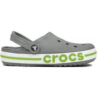 CROCS BAYABAND CLOG СЕРЫЕ С ЗЕЛЕНЫМ