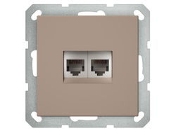 1L242CH Розетка компьютерная двойная RJ45, шампань