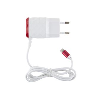 Зарядное устройство Red Line, 2 USB+8pin, красный УТ000013620