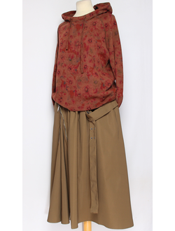 Джемпер ХЛОПОК "Капюшон Розы" красный до р.52