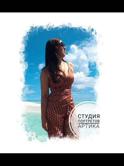 Портрет в Стиле Акварель 1 Человек