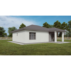 Одноэтажный дом с тремя спальнями 94м² (S64)