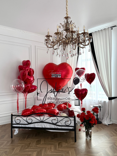Оформление комнаты сердцами