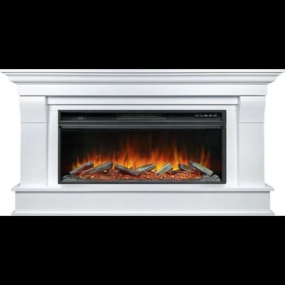 Линейный электрокамин Monaco WT с очагом Vision 42 LOG LED