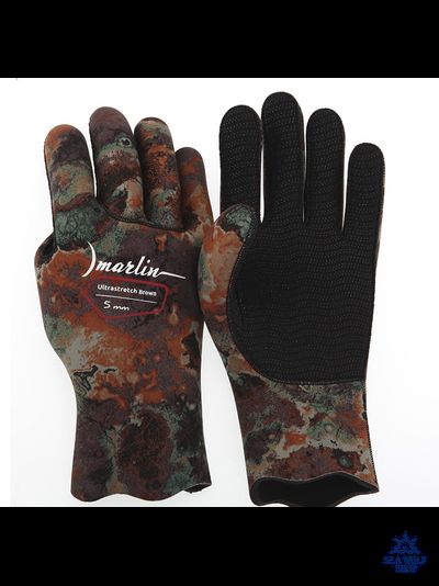 Перчатки неопреновые 5мм Marlin ULTRASTRETCH brown р.S !promo