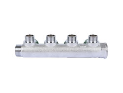 Коллектор регулирующий STOUT 3/4", 4 отвода 1/2" плоское уплотнение (Арт. SMB-6849-341204)