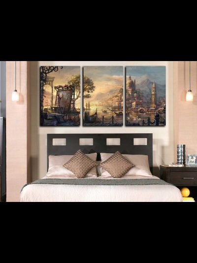 Модульная картина &quot;Волшебный город&quot;