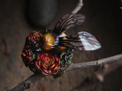 Коллекционное кольцо "Царевич Шмель в цветущем саду"