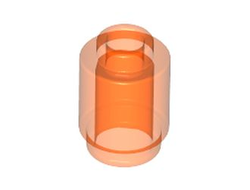 Brick, Round 1 x 1 Open Stud, Trans-Neon Orange (3062b / 4130378 / 4153989 / 6238676)