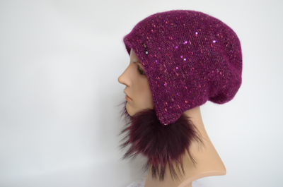 shapka-ushanka-fuksiya-s-pomponami-vizio-italiya-8022 фото