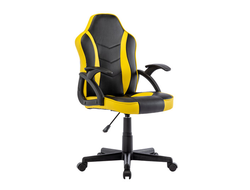 Кресло компьютерное BRABIX "Shark GM-203", экокожа, черное/желтое
