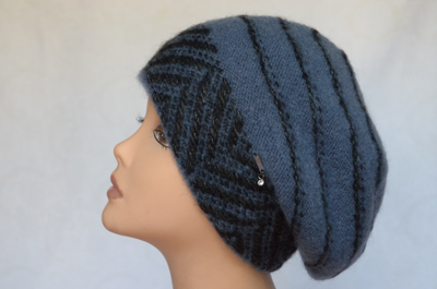 Голубой берет для женщин Vizio Италия 5854 вязаный
