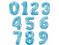 Цифры пастель голубые