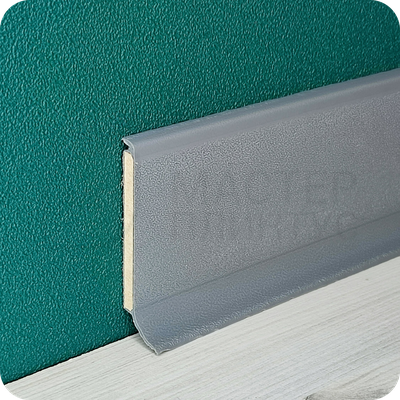 Напольный плинтус с мягким краем Dollken S100, высота 100 мм. толщина 5 мм. цвет серый