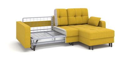 ДВУСПАЛЬНЫЙ ПРУЖИННЫЙ УГЛОВОЙ ДИВАН-КРОВАТЬ ОРЛЕАН, ПРОЧНЫЙ МЕТАЛЛОСКЕЛЕТ, СО СПАЛЬНЫМ МЕСТОМ И МЕХАНИЗМОМ ПАНТОГРАФ, НОЖКИ 10 СМ