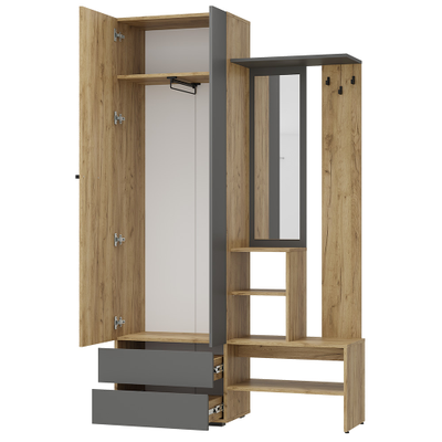 Прихожая Кинг ПР-04, Крафт/Графит (BTS)