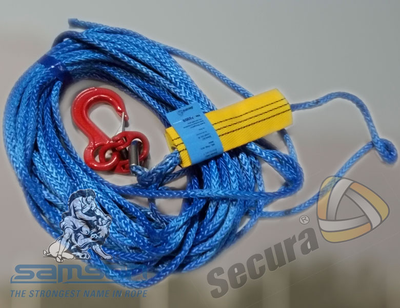 Канат «AmSteel-Blue», d = 12мм, р.н. 15400кг, 28м, коуш/крюк