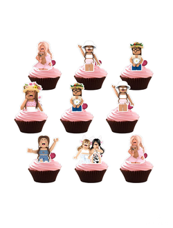 Топперы для кексов роблокс 24шт