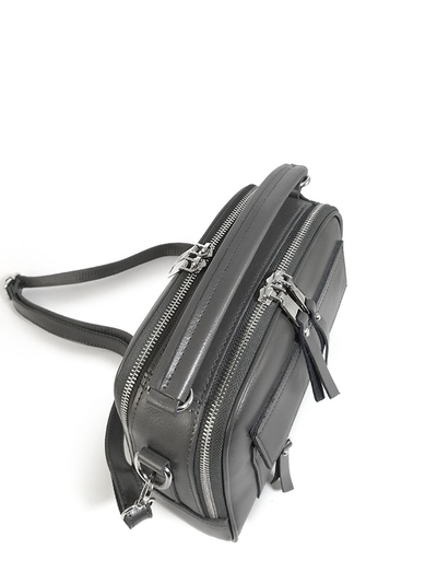 (АРТИКУЛ: 9775/0/41) СУМКА ЖЕНСКАЯ, НЕБОЛЬШАЯ, НАТУРАЛЬНАЯ КОЖА, СЕРАЯ, ДВА ОТДЕЛЕНИЯ, С НАРУЖНЫМИ КАРМАНАМИ, С ПЛЕЧЕВЫМ РЕМНЕМ