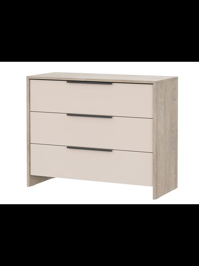Камелия комод 3 ящика Дуб Эндгрейн/Меланж